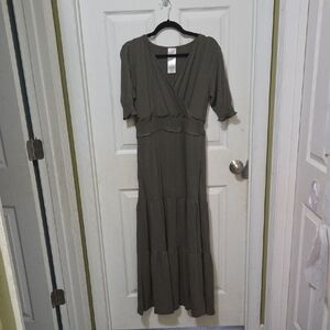 Serra Khaki Maxi Dress
